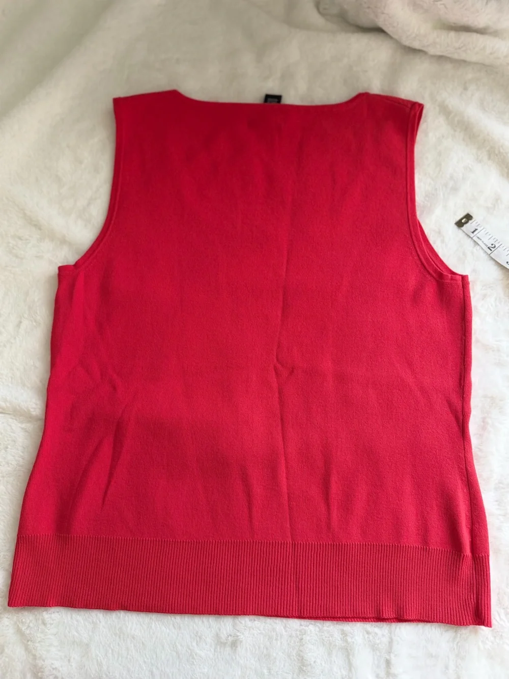 Spense Bright Red Knit Scoop Neck Tank